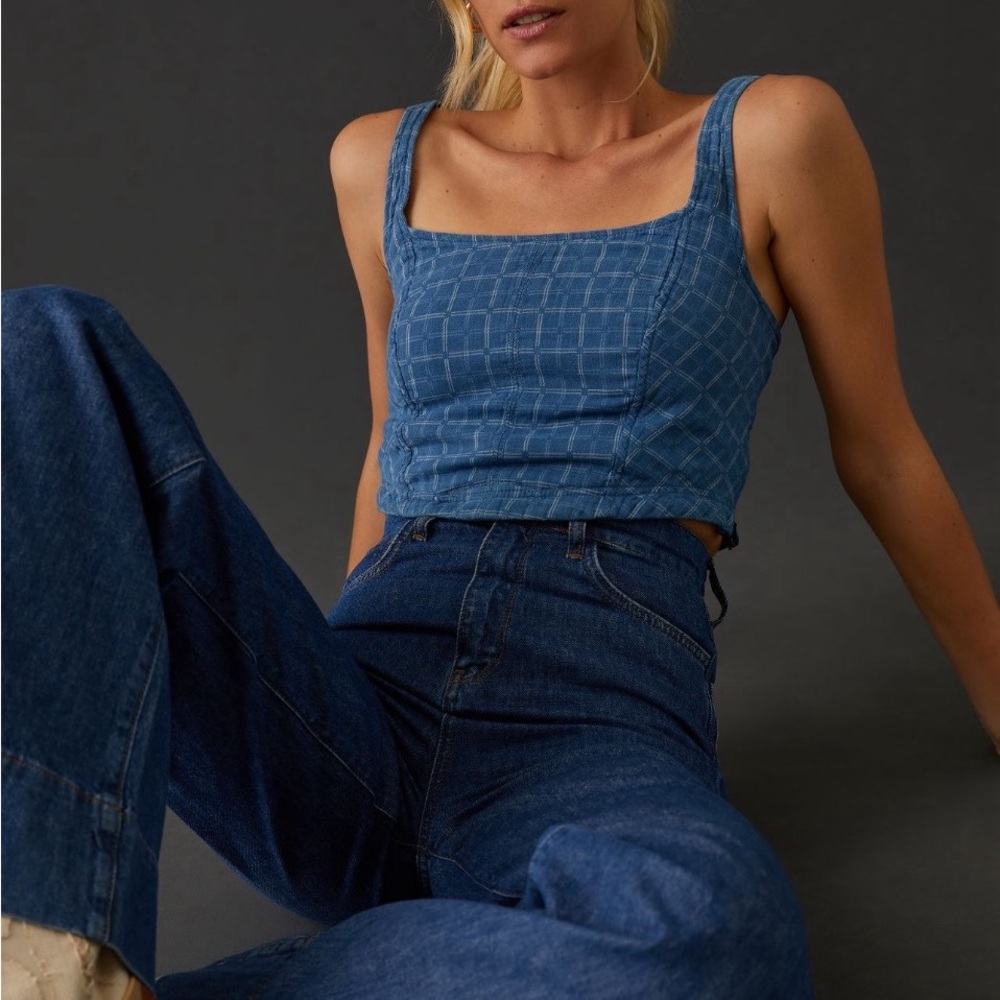 Pilcro Cotton Corset Tank & Buttondown - Picture 7 of 7